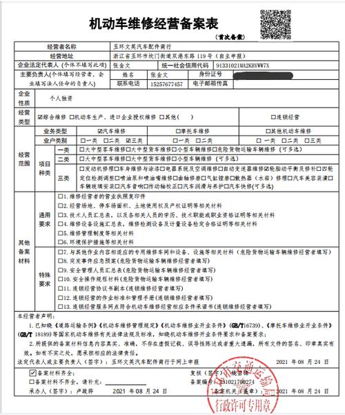 備案號(hào)92331021MA2KBYWW7X機(jī)動(dòng)車(chē)維修經(jīng)營(yíng)業(yè)務(wù)規(guī)范與備案要點(diǎn)解析